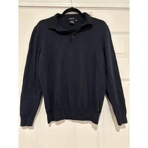 Womens sz L Boss Italian yarn navy knit sweater #556